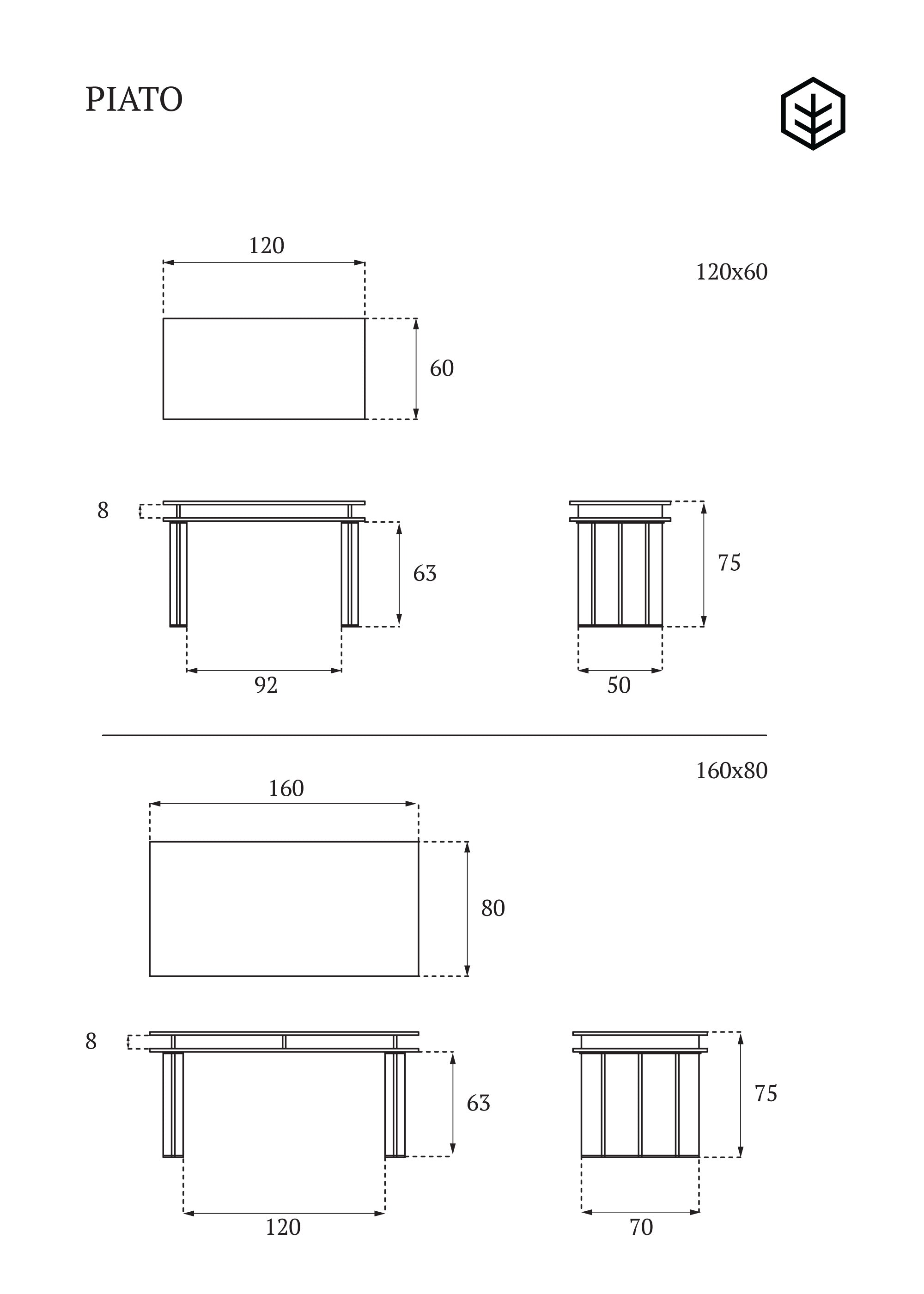 PIATO 120 muscato desk